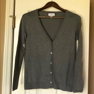 Ann Taylor Loft heather Gray cardigan petite small